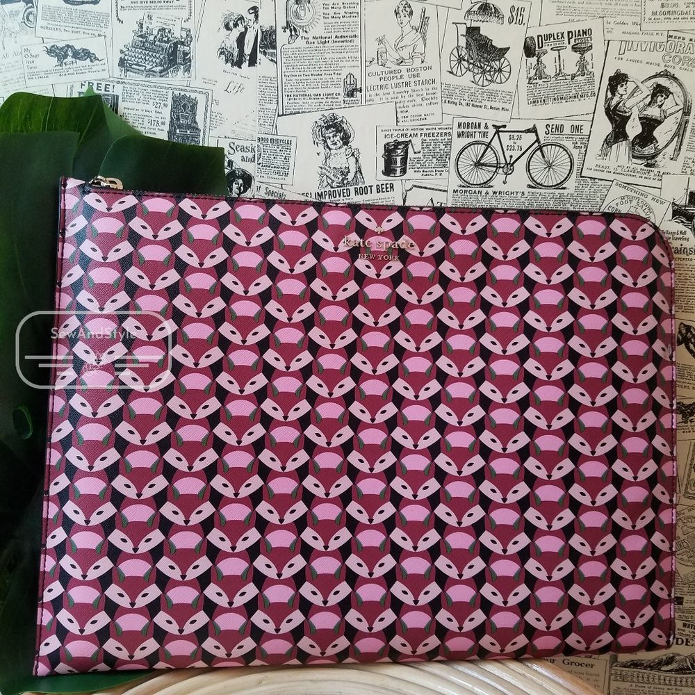 Kate Spade Fox Glove Laptop Case Sleeve Pink - Picture 1 of 8